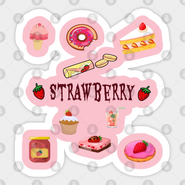 Strawberry Everywhere Sticker by ananalsamma